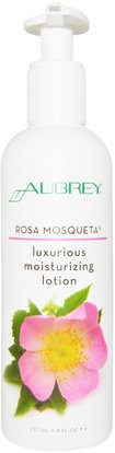 Aubrey Organics, Luxurious Moisturizing Lotion, Rosa Mosqueta, 8 fl oz (237 ml) ,الصحة، الجلد، غسول الجسم
