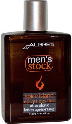 Aubrey Organics, Mens Stock, After Shave, Spice Island, 4 fl oz (118 ml) ,حمام، الجمال، الحلاقة، خلفي، حلق