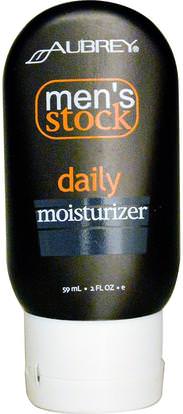 Aubrey Organics, Mens Stock, Daily Moisturizer, 2 fl oz (59 ml) ,الجمال، العناية بالوجه، الكريمات المستحضرات، الأمصال، حمام، رجل العناية الشخصية