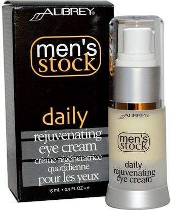 Aubrey Organics, Mens Stock, Daily Rejuvenating Eye Cream, 0.5 fl oz (15 ml) ,حمام، الجمال، منس العناية الشخصية، العين، كريامز