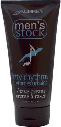 Aubrey Organics, Mens Stock, Shave Cream, City Rhythms, 6 fl oz (177 ml) ,حمام، الجمال، كريم الحلاقة