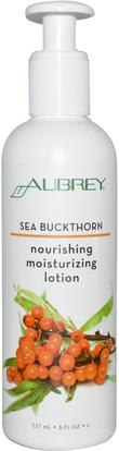 Aubrey Organics, Nourishing Moisturizing Lotion, Sea Buckthorn, 8 fl oz (237 ml) ,الصحة، الجلد، غسول الجسم