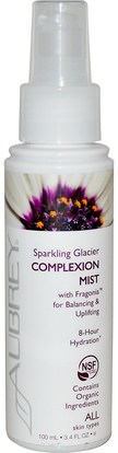 Aubrey Organics, Sparkling Glacier Complexion Mist, with Fragonia, 3.4 fl oz (100 ml) ,الجمال، أحبار الوجه