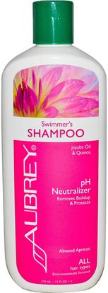 Aubrey Organics, Swimmers Shampoo, pH Neutralizer, All Hair Types, 11 fl oz (325 ml) ,حمام، الجمال، دقة بالغة، فروة الرأس، الشامبو