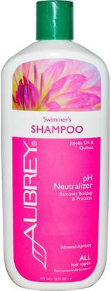 Aubrey Organics, Swimmers Shampoo, pH Neutralizer, All Hair Types, 16 fl oz (473 ml) ,حمام، الجمال، دقة بالغة، فروة الرأس، الشامبو