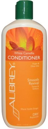 Aubrey Organics, White Camellia Conditioner, Smooth Revival, Dry/Replenish, 11 fl oz (325 ml) ,حمام، الجمال، الشعر، فروة الرأس، مكيفات