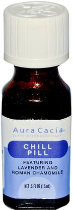 Aura Cacia, Chill Pill, 0.5 fl oz (15 ml) ,حمام، الجمال، الزيوت العطرية الزيوت