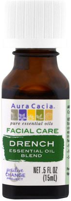 Aura Cacia, Facial Care, Essential Oil Blend, Drench.5 fl oz (15 ml) ,الجمال، العناية بالوجه، بشرة