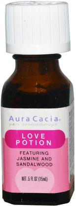 Aura Cacia, Love Potion, 0.5 fl oz (15 ml) ,حمام، الجمال، الزيوت العطرية الزيوت