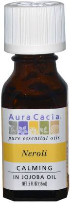Aura Cacia, Neroli, Calming.5 fl oz (15 ml) ,حمام، الجمال، الزيوت العطرية الزيوت، زيت زهر البرتقال