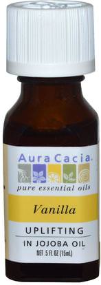 Aura Cacia, Pure Essential Oils, Vanilla.5 fl oz (15 ml) ,حمام، الجمال، الزيوت العطرية الزيوت