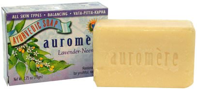 Auromere, Ayurvedic Soap, Lavender-Neem, 2.75 oz (78 g) ,Herb-sa