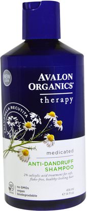 Avalon Organics, Anti-Dandruff Shampoo, Chamomilla Recutita, 14 fl oz (414 ml) ,Herb-sa