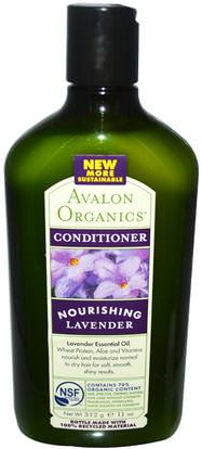 Avalon Organics, Conditioner, Nourishing, Lavender, 11 oz (312 g) ,حمام، الجمال، مكيفات، الشعر، فروة الرأس، الشامبو، مكيف