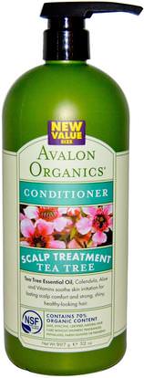 Avalon Organics, Conditioner, Scalp Treatment, Tea Tree, 32 oz (907 g) ,Herb-sa