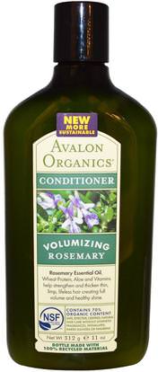 Avalon Organics, Conditioner, Volumizing, Rosemary, 11 oz (312 g) ,حمام، الجمال، مكيفات، الشعر، فروة الرأس، الشامبو، مكيف