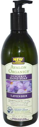 Avalon Organics, Glycerin Hand Soap, Lavender, 12 fl oz (355 ml) ,حمام، الجمال، الصابون