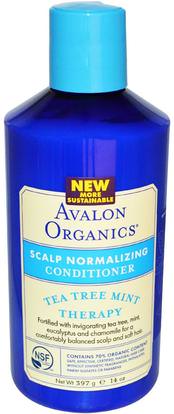 Avalon Organics, Scalp Normalizing Conditioner, Tea Tree Mint Therapy, 14 oz (397 g) ,Herb-sa