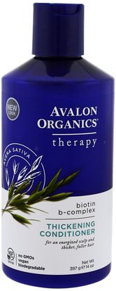 Avalon Organics, Thickening Conditioner, Biotin B-Complex Therapy, 14 oz (397 g) ,Herb-sa
