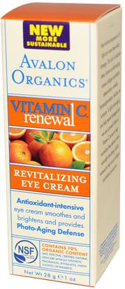 Avalon Organics, Vitamin C Renewal, Revitalizing Eye Cream, 1 oz (28 g) ,الجمال، كريمات العين، فيتامين ج