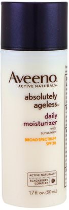 Aveeno, Absolutely Ageless, Daily Moisturizer, SPF 30, 1.7 fl oz (50 ml) ,حمام، الجمال، واقية من الشمس، سف 30-45