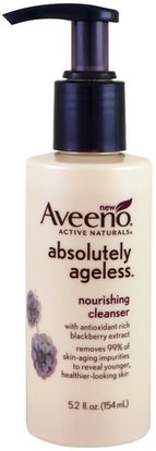 Aveeno, Absolutely Ageless, Nourishing Cleanser, 5.2 fl oz (154 ml) ,الجمال، العناية بالوجه، نوع الجلد الطبيعي لتجف الجلد