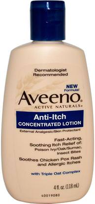 Aveeno, Active Naturals, Anti-Itch Concentrated Lotion, 4 fl oz (118 ml) ,المضادة-- حكة، الجسم