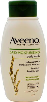 Aveeno, Active Naturals, Daily Moisturizing Body Wash, 12 fl oz (354 ml) ,الجسم، الترطيب اليومي