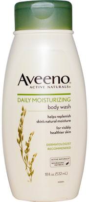 Aveeno, Active Naturals, Daily Moisturizing Body Wash, 18 fl oz (532 ml) ,الجسم، الترطيب اليومي