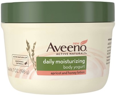Aveeno, Active Naturals, Daily Moisturizing Body Yogurt, Apricot and Honey Lotion, 7 oz (198 g) ,والصحة، والجلد، والزبدة الجسم