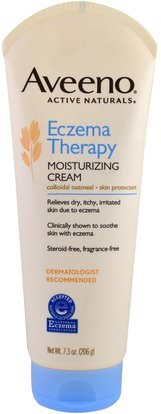 Aveeno, Active Naturals, Eczema Therapy, Moisturizing Cream, Fragrance-Free, 7.3 oz (207 g) ,الجسم، العلاج الأكزيما