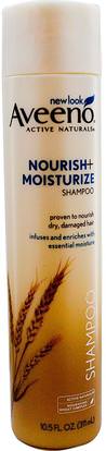 Aveeno, Active Naturals, Nourish+Moisturize Shampoo, 10.5 fl oz (311 ml) ,حمام، الجمال، الشعر، فروة الرأس، الشامبو، مكيف