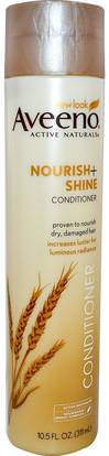 Aveeno, Active Naturals, Nourish + Shine Conditioner, 10.5 fl oz (311 ml) ,حمام، الجمال، الشعر، فروة الرأس، الشامبو، مكيف، مكيفات