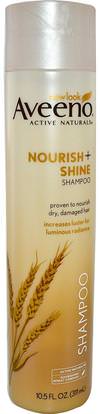 Aveeno, Active Naturals, Nourish + Shine Shampoo, 10.5 fl oz (311 ml) ,حمام، الجمال، الشعر، فروة الرأس، الشامبو، مكيف