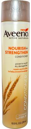 Aveeno, Active Naturals, Nourish+Strengthen, Conditioner, 10.5 fl oz (311 ml) ,حمام، الجمال، الشعر، فروة الرأس، الشامبو، مكيف، مكيفات