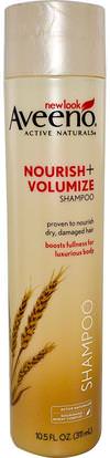 Aveeno, Active Naturals, Nourish+Volumize, Shampoo, 10.5 fl oz (311 ml) ,حمام، الجمال، الشعر، فروة الرأس، الشامبو، مكيف