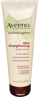 Aveeno, Active Naturals, Positively Ageless, Skin Strengthening, Body Cream, 7.3 oz (207 g) ,الجسم، إيجابي دائم