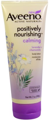 Aveeno, Active Naturals, Positively Nourishing Calming Body Lotion, Lavender + Chamomile, 7 oz (198 g) ,بوسيتفيلي، مغذي، حمم، الجمال، غسول الجسم