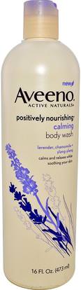 Aveeno, Active Naturals, Positively Nourishing, Calming Body Wash, 16 fl oz (473 ml) ,الجسم، بوسيتفيلي مغذية