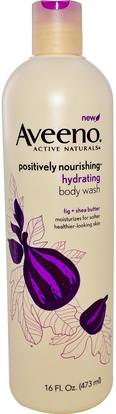 Aveeno, Active Naturals, Positively Nourishing, Hydrating Body Wash, 16 fl oz (473 ml) ,الجسم، بوسيتفيلي مغذية