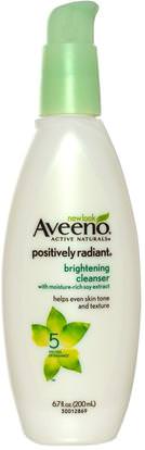 Aveeno, Active Naturals, Positively Radiant, Brightening Cleanser, 6.7 fl oz (200 ml) ,الجمال، العناية بالوجه، اشراق العناية بالوجه