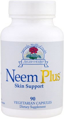 Ayush Herbs Inc., Neem Plus Skin Support, 90 Veggie Caps ,الصحة، المرأة