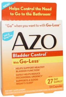 Azo, Bladder Control with Go-Less, 54 Capsules ,والصحة، والمثانة، والصحة البولية