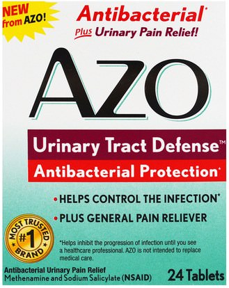 Azo, Urinary Tract Defense, Antibacterial Protection, 24 Tablets ,الأعشاب، التوت البري، الصحة، الصحة البولية