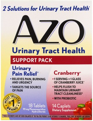 Azo, Urinary Tract Health, Support Pack, 18 Tablets, 14 Caplets ,الصحة، المثانة، الأعشاب، التوت البري