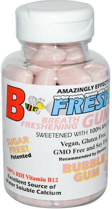 B-Fresh Inc., Breath Freshening Gum, Bubble Gum, 50 Pieces ,حمام، الجمال، العناية بالفم الأسنان، النعناع الأسنان اللثة، العلكة، إكسيليتول الصمغ الحلوى