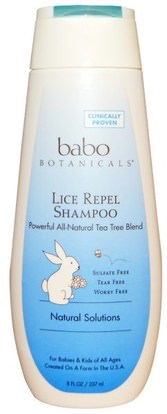 Babo Botanicals, Lice Repel Shampoo, 8 fl oz (237 ml) ,حمام، الجمال، الشامبو، أطفال الشامبو، الشعر، فروة الرأس، مكيف