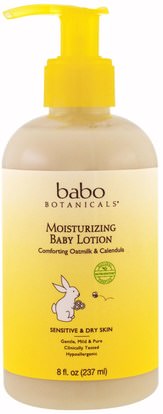 Babo Botanicals, Moisturizing Baby Lotion, Comforting Oatmilk & Calendula, 8 fl oz (237 ml) ,حمام، الجمال، غسول الجسم، إمرأة، لوسيون