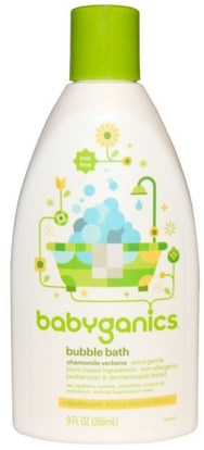 BabyGanics, Bubble Bath, Chamomile Verbena, 9 fl oz (266 ml) ,حمام، الجمال، حمام الفقاعة
