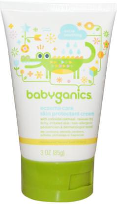 BabyGanics, Eczema Care, Skin Protection Cream, 3 oz (85 g) ,حمام، الجمال، غسول الجسم، إمرأة، لوسيون